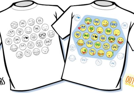 Cooles Emoji T-Shirt, Gr. 170/176, weiss, Emoticons