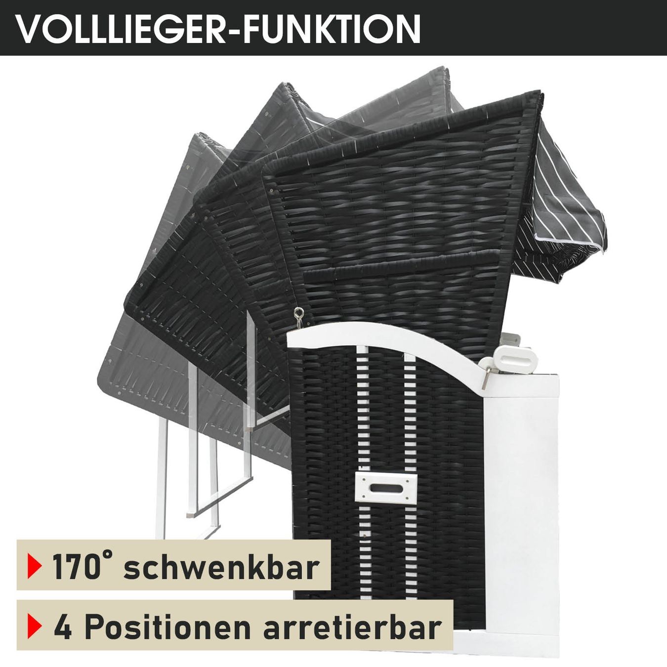 Sedie a sdraio: Strandkorb 3-Sitzer + Schutzhülle - Hellblau/Gestreift – Nuovo e nell'imballaggio originale da Wallenwil venduto da toesstal-vertrieb 7