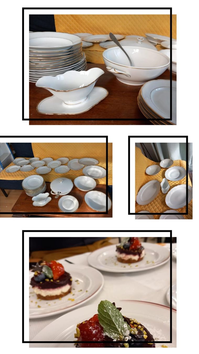 Services de table: Service vaisselle blanc bordure dorée – D'occasion à Payerne par jea_m6nb 8