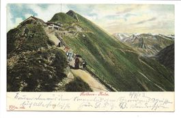 Rothorn-Kulm  (BE) Touristen auf dem Weg zum Gipfel - 1903