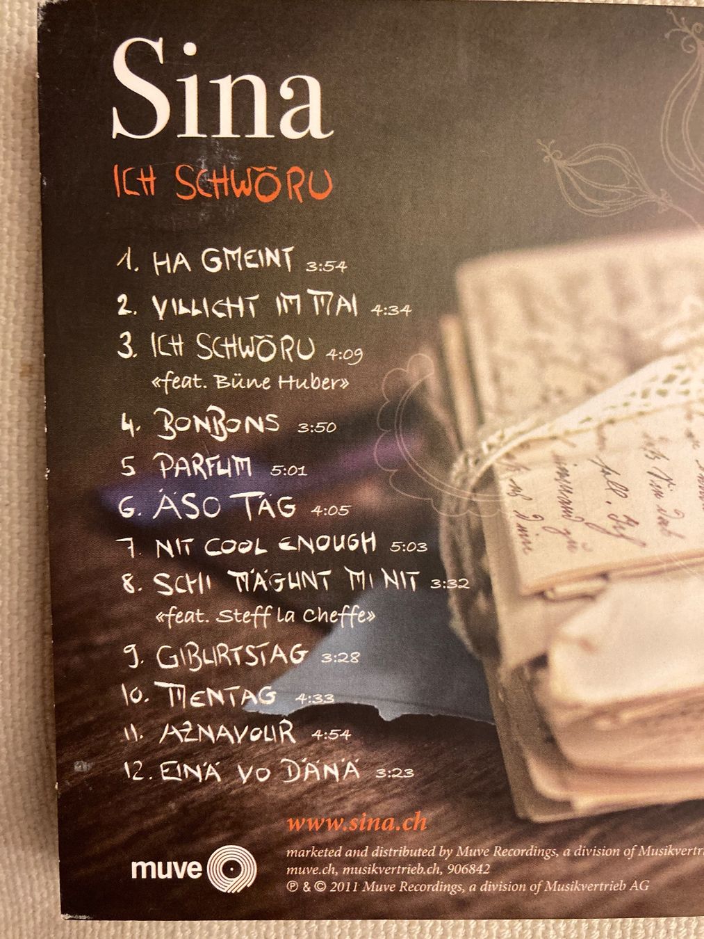 CD: CD,  Sina, Ich schwöru – Usato da Baden venduto da Yoyo1 1
