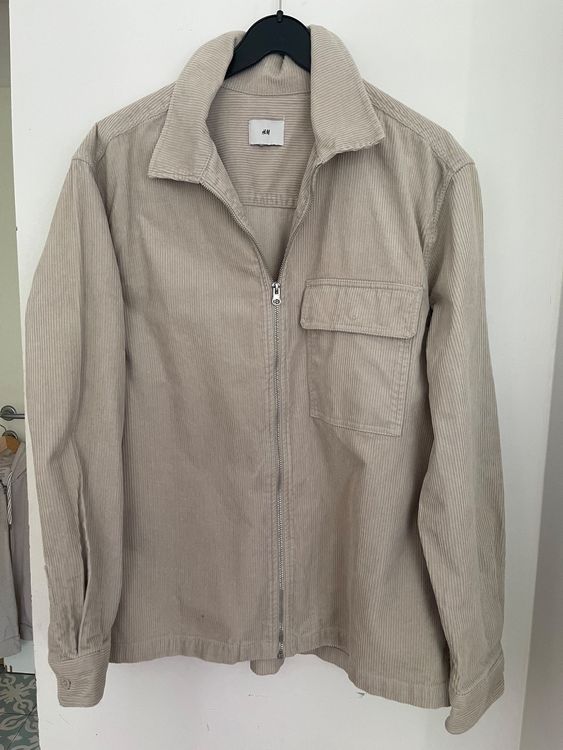 H & M Herbst Hemd Jacke cord helles beige Stein Gr L  Kaufen auf Ricardo