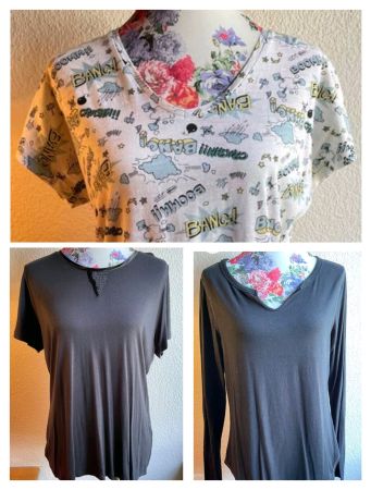 Comic-Shirt & Schicke Damen T-Shirts im Set, Oberteil Gr. L