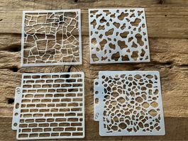 4er  Set Malschablonen Mauern, Mosaik