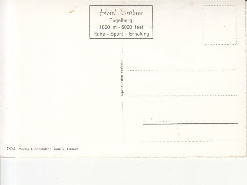 Cartoline postali: Trübsee Kapelle, ca. 1950 – Usato da Bürglen TG venduto da StampGraf 1