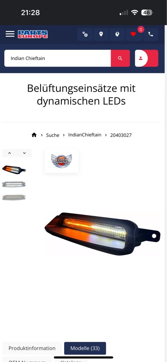 Tutti i ricambio per moto: LED Blinker Indian Chieftain Dynamisch weiss/gelb Set Neu! – Nuovo e nell'imballaggio originale da Rheinfelden venduto da Yann686 4
