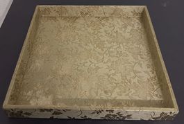 GOLDENE *SERVIER-/DEKO - PLATTE* OHNE GRIFFE/33 X 33/H 4.5CM