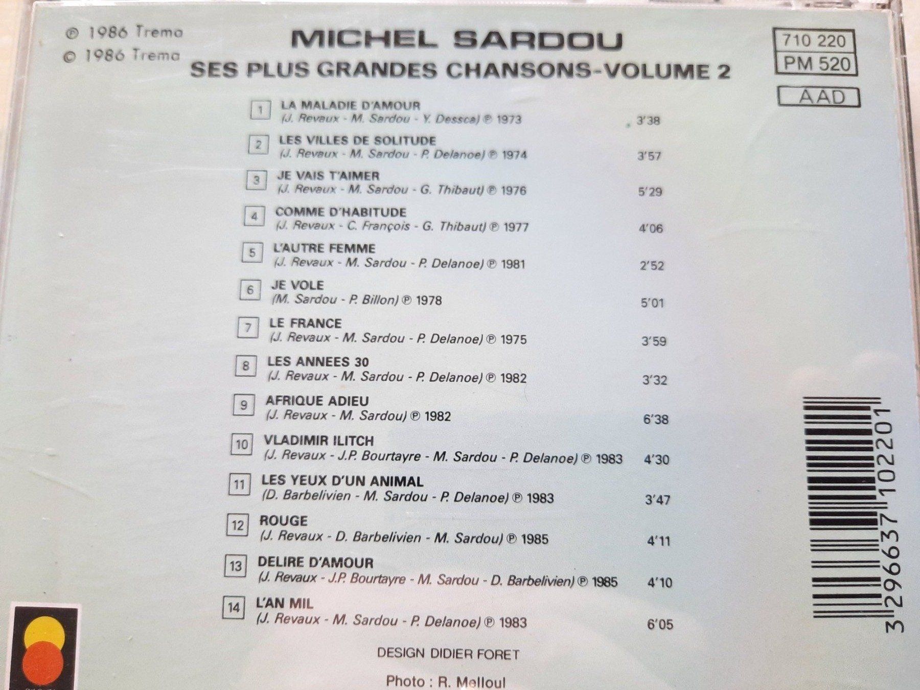 CD: CD Sardou - Ces plus grandes chansons volume 2 – Usato da Pully venduto da bro_n52j 3
