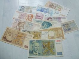 Lot ++ 13 Stück seltene Banknoten aus Belgien ab 1950