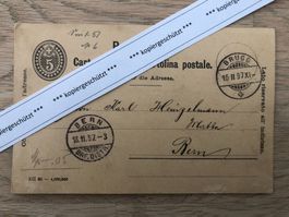 16.2.1897 Postkarte Brugg - Bern AK