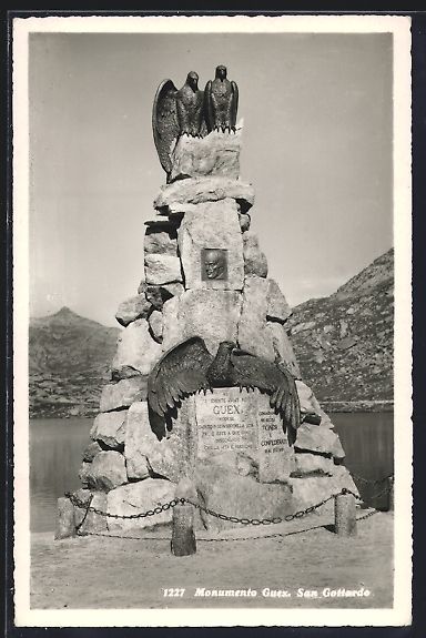 Cartoline postali: AK San Gottardo, Monumento Guex – Usato da Berlin venduto da bartko-reher