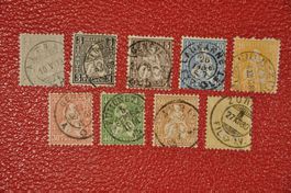Sitzende Helvetia 28-36 gestempelt