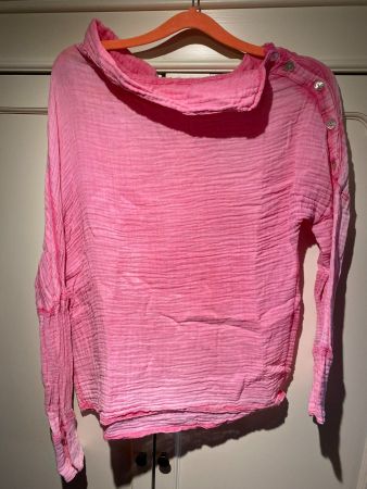 DAMEN KLEID,ROSA-MUSSELINSTOFF