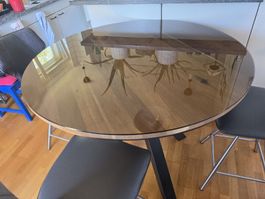 Glasschreibe für runden Tisch, 109 cm Durchmesser