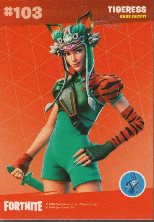 FORTNITE TRADING CARD serie 2 # 103 TIGERESS Rare outfit | Kaufen auf ...