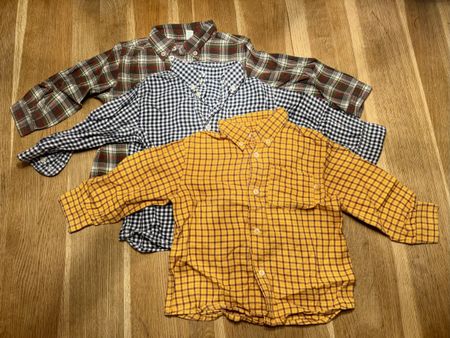 3 Boys' Flannel Shirts Checked 83/89 18/24 Months