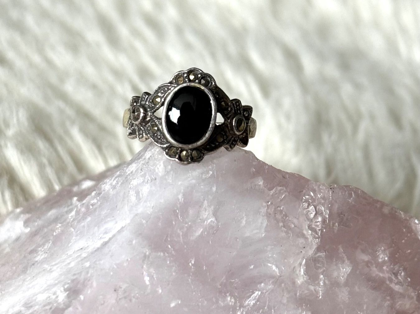 Anelli: Ring Silber 925 mit schwarzem Stein – Usato da Istighofen venduto da Ringparadies