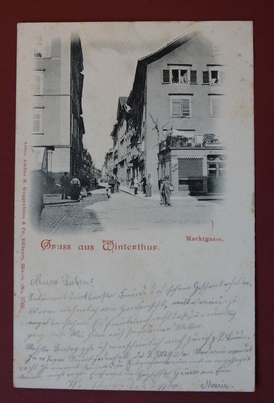 Cartoline postali: AK Gruss aus Winterthur  Marktga. 1900 – Usato da Rain venduto da 999-800-K