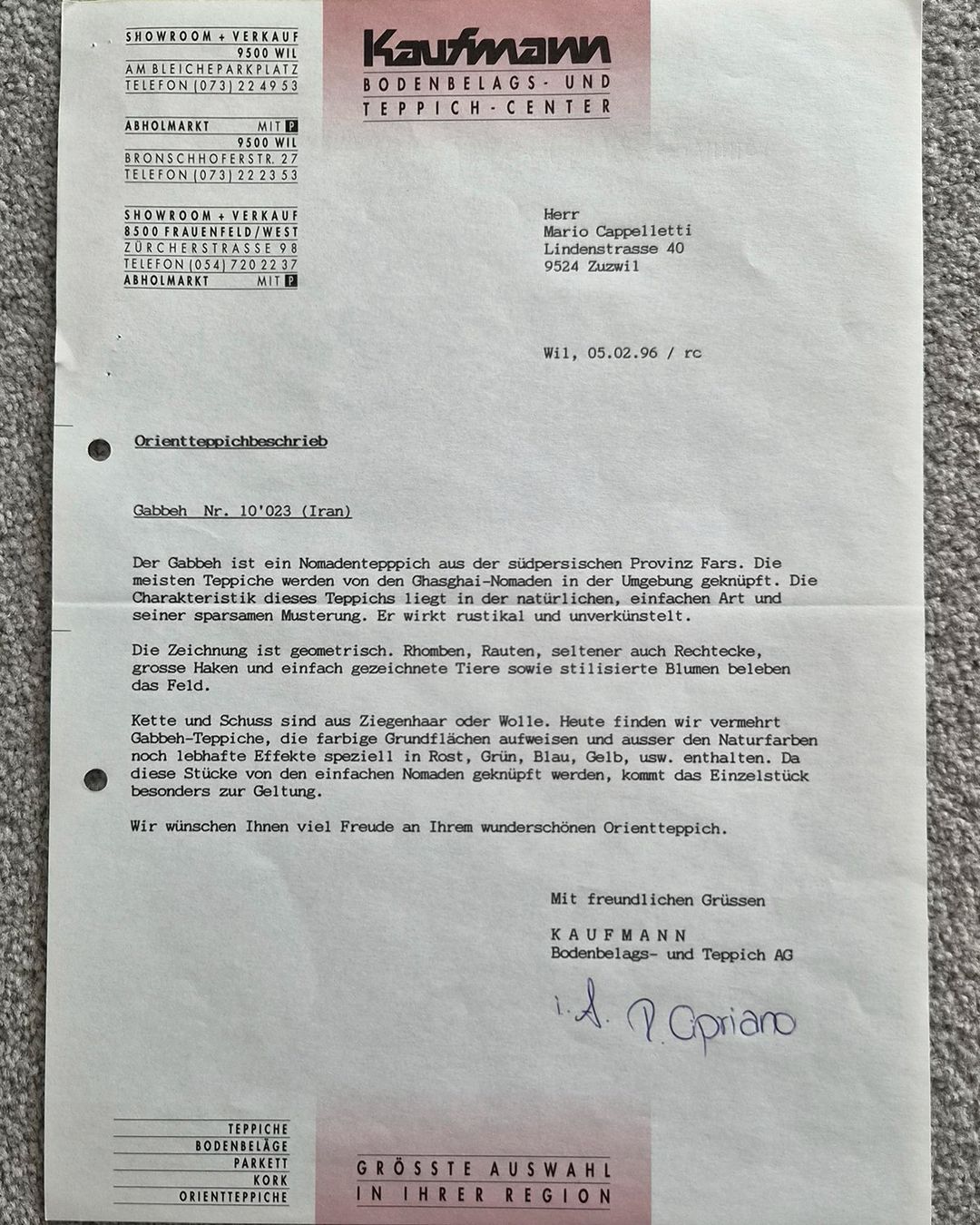 Gabbeh Tappeti: Orient-Teppich – Usato da Wil SG venduto da marcap46 4