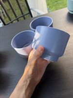 3 Blumentöpfe lila Keramik neuwertig