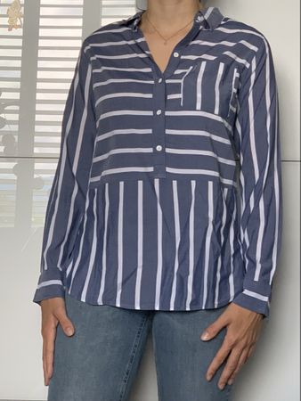 Chemise Abercrombie & Fitch rayée bleu et blanc taille S 