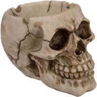 Polyresin-Aschenbecher, Totenkopf, circa 12 cm