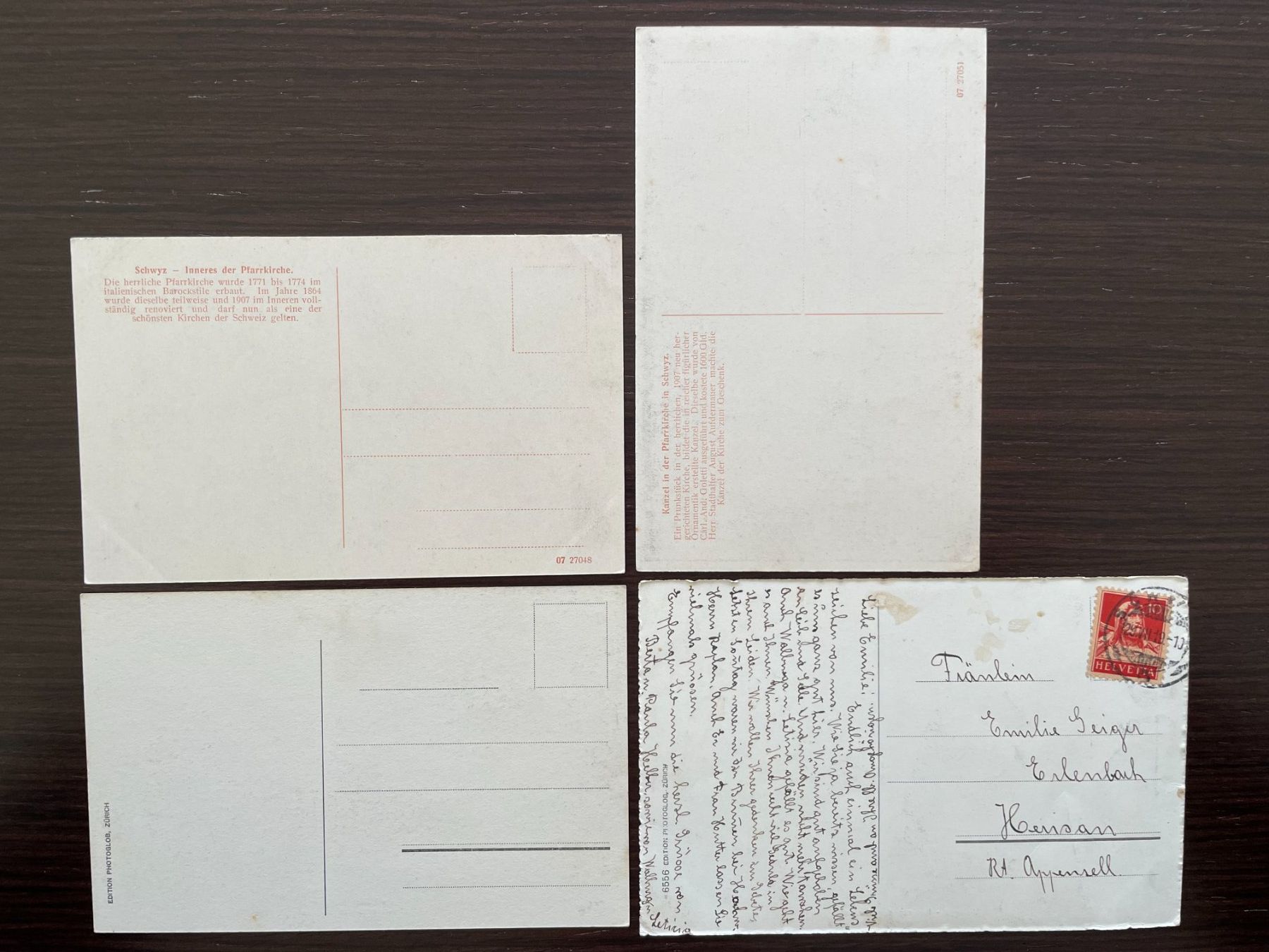 Cartoline postali: SCHWYZ 8 Ansichtskarten vom Inneren der Kirche – Usato da Wald ZH venduto da TLILEF 4