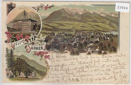 Gruss aus Sarnen - Gymnasium, Landenberg - Litho 1899