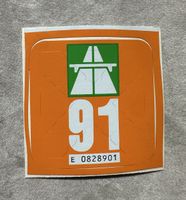Original Schweizer Autobahnvignette 1991 mit Trägerpapier