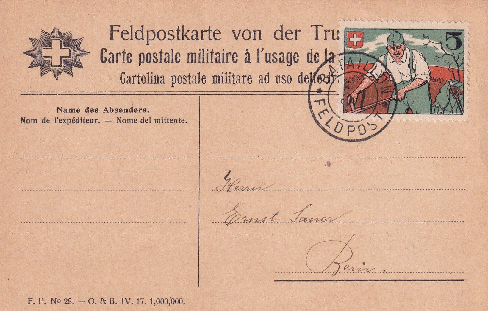 Tutti i francobolli: Feldpostkarte von der Truppe – Usato da Birsfelden venduto da chr_yq2g