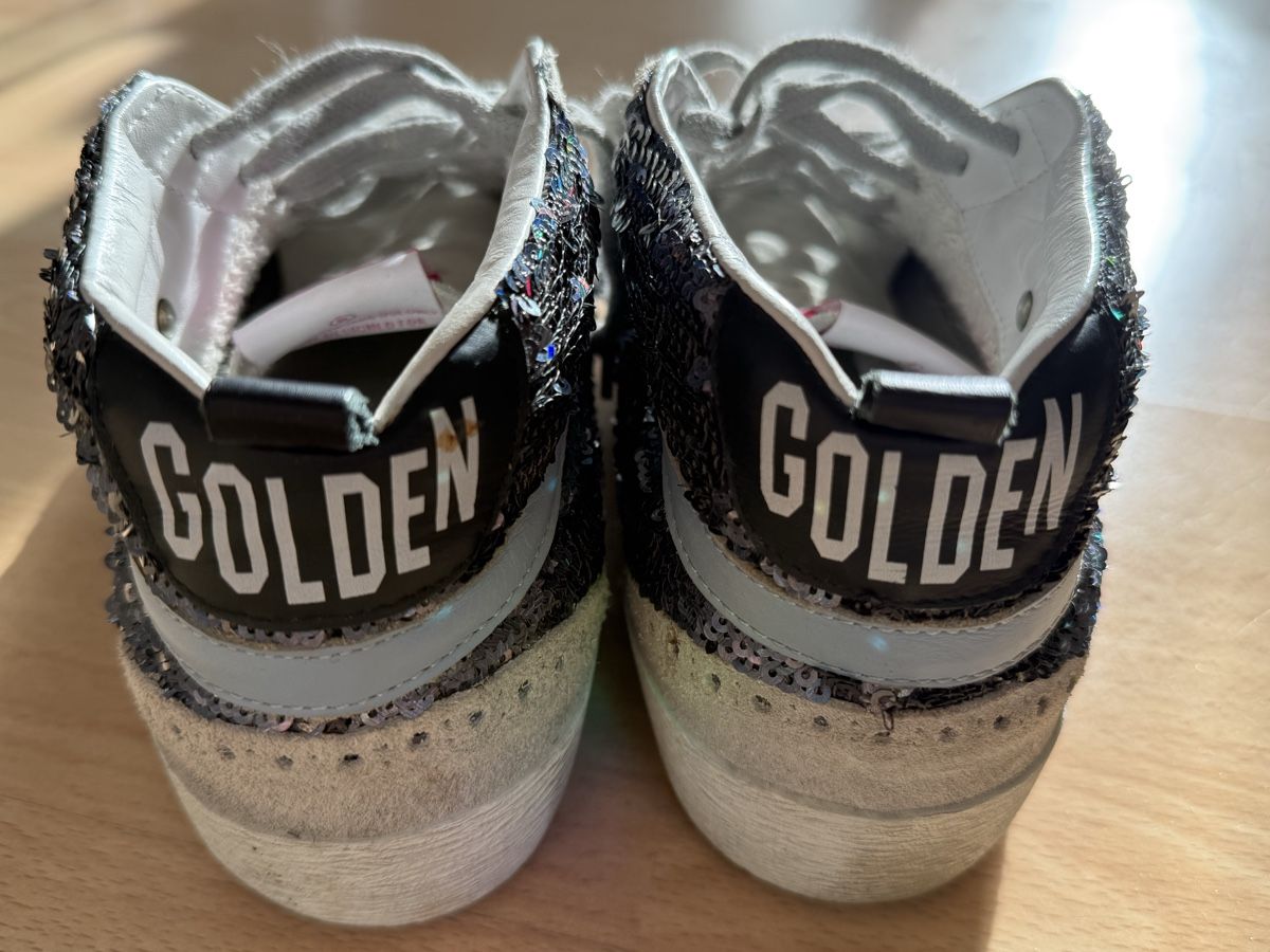 Damenschuhe: Golden Goose Mid Star Sneaker Gr.38 Glitzer – Gebraucht aus Basel von Pimpa