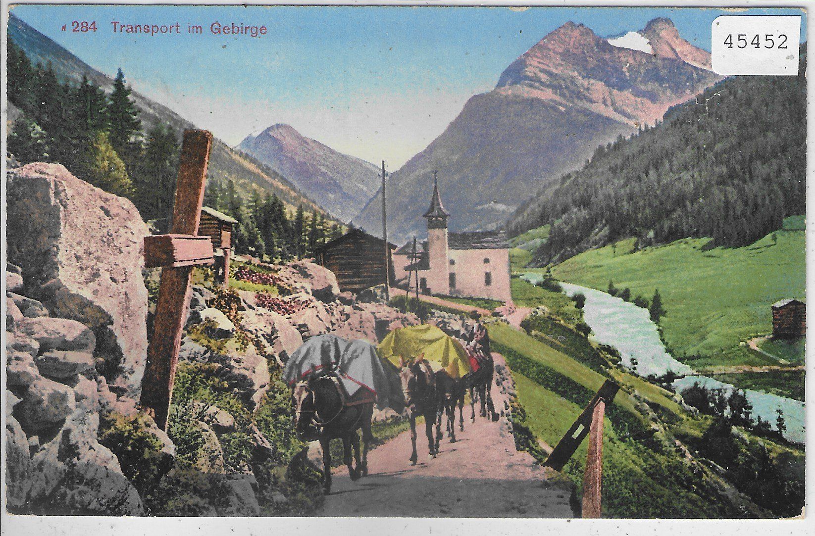 Cartoline postali: Transport im Gebirge - Litho – Usato da Ettingen venduto da Kartenplanet
