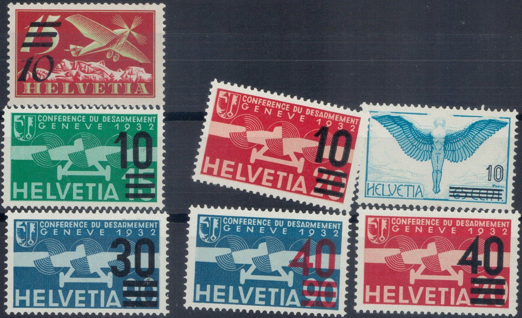 Tutti i francobolli: Flugpostlot auf 4 Einsteckkarten, hoher Kat. – Usato da Horw venduto da pilatusmail 1