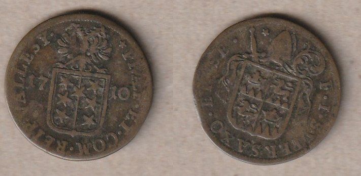 Tutti le monete: Wallis, Bistum Sitten, 1 Batzen 1710 – Usato da Allschwil venduto da Coinfreak