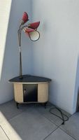 Vintage mid century lamp side table with bar