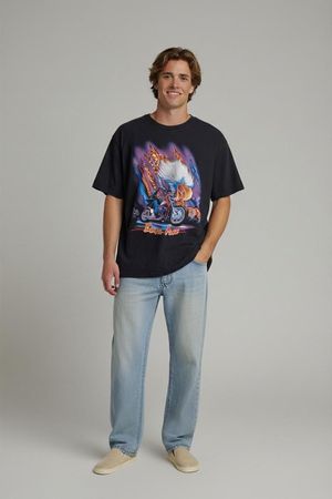 Vintage Rock Sport Adler & Motorrad Grafik T-Shirt - Größe