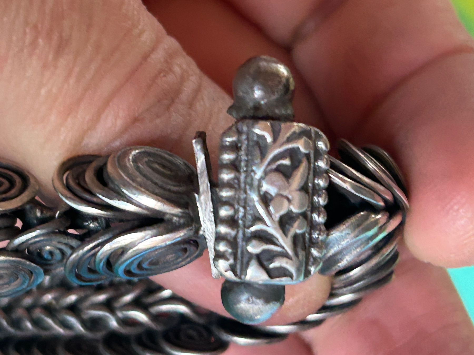 Armbänder & -reifen: Antikes Silber Armband Vintage Indien – Defekt aus Dittingen von Bellevista 7