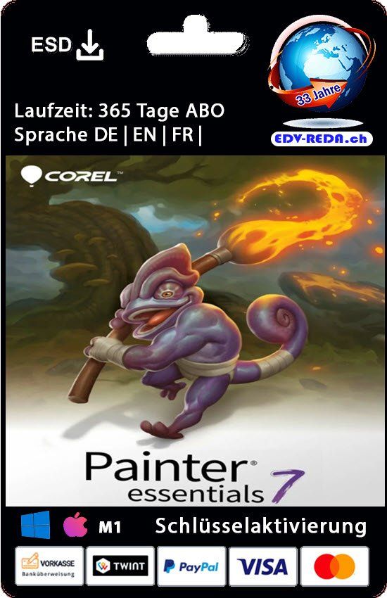 Corel Software: Corel Painter Essentials 7 WIN / MAC 1 Jahres ABO – Neu (gemäss Beschreibung) aus Langenthal von Reda