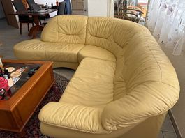 Ecksofa Leder Beige - Gebraucht - Guter Zustand