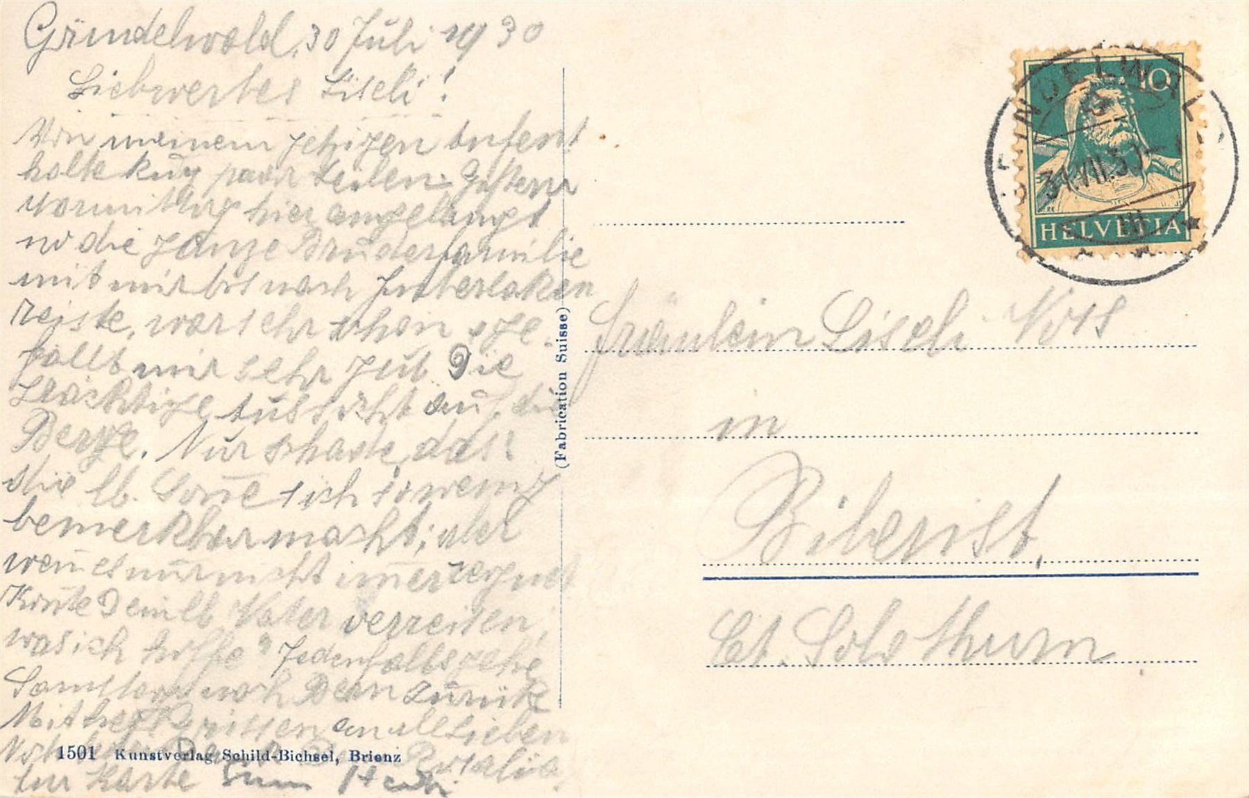 Cartoline postali: Grindelwald, Viescherhorn – Usato da Ottikon b.Kemptth. venduto da Neptun1974 1
