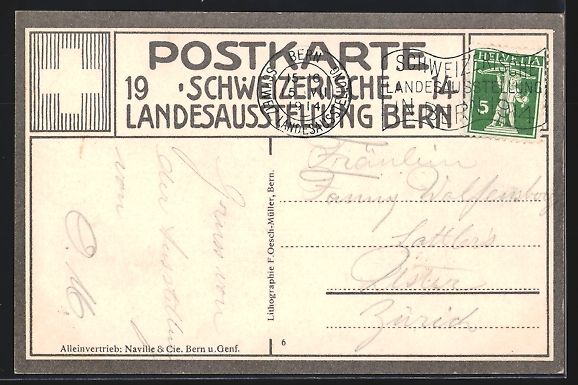 Cartoline postali: Bern, Schweizerische Landesaustellung 19 – Usato da Berlin venduto da bartko-reher 1