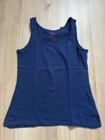 Top bleu foncé long bretelle larges