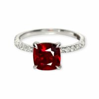 Granat-Ring 14k Weissgold 2,61ct