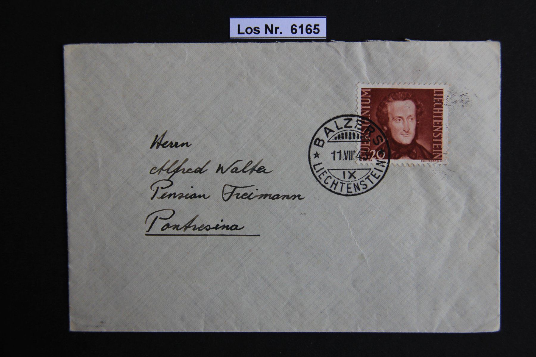 Tutti i francobolli: FL Brief 1943                                       Los 6165 – Usato da Volken venduto da jukon65