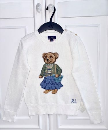 Ralph Lauren girls 8-10 Y sweater pullover bear NP 319 CHF