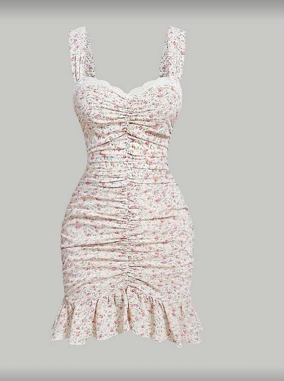 Kleider: Blumenkleid mit Raffung & Volant  Grösse S – Gebraucht aus Wettingen von monikazefi 2