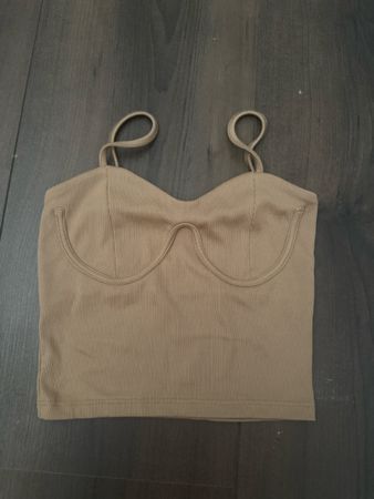 Bustiertop gerippt beige Grösse XS neuwertig