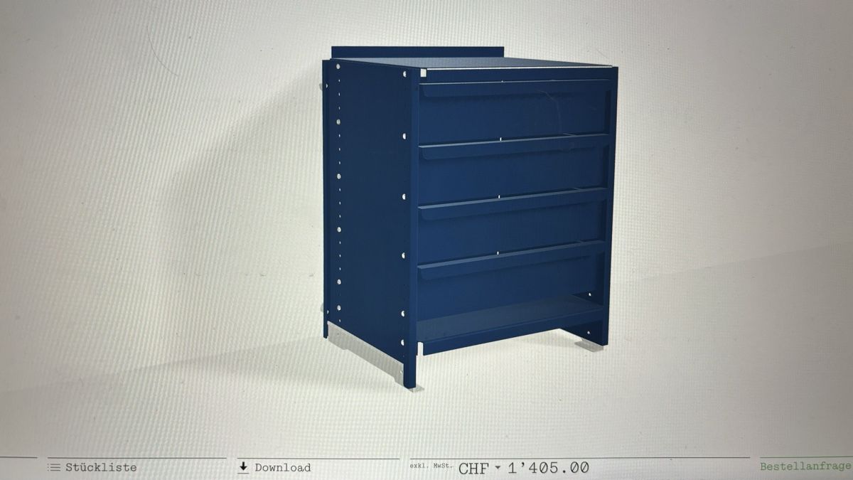 Cassettiere: LEHNI Schubladenkorpus blau – Usato da Münchenbuchsee venduto da Broker12 6