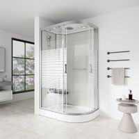 5942 - Dampfdusche ROCK (Cr) - 120x80x220cm (rechts) -WEISS