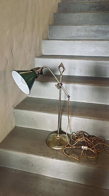 Lampade: Vintage grüne Messinglampe  – Usato da Oberdiessbach venduto da 08Charly 1
